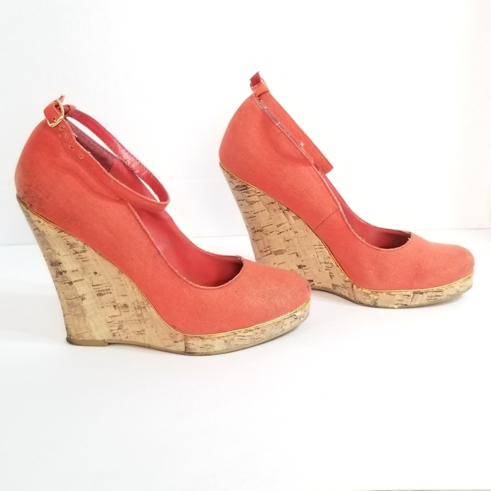 Call It Spring Size 7 Peach Wedges - image 1
